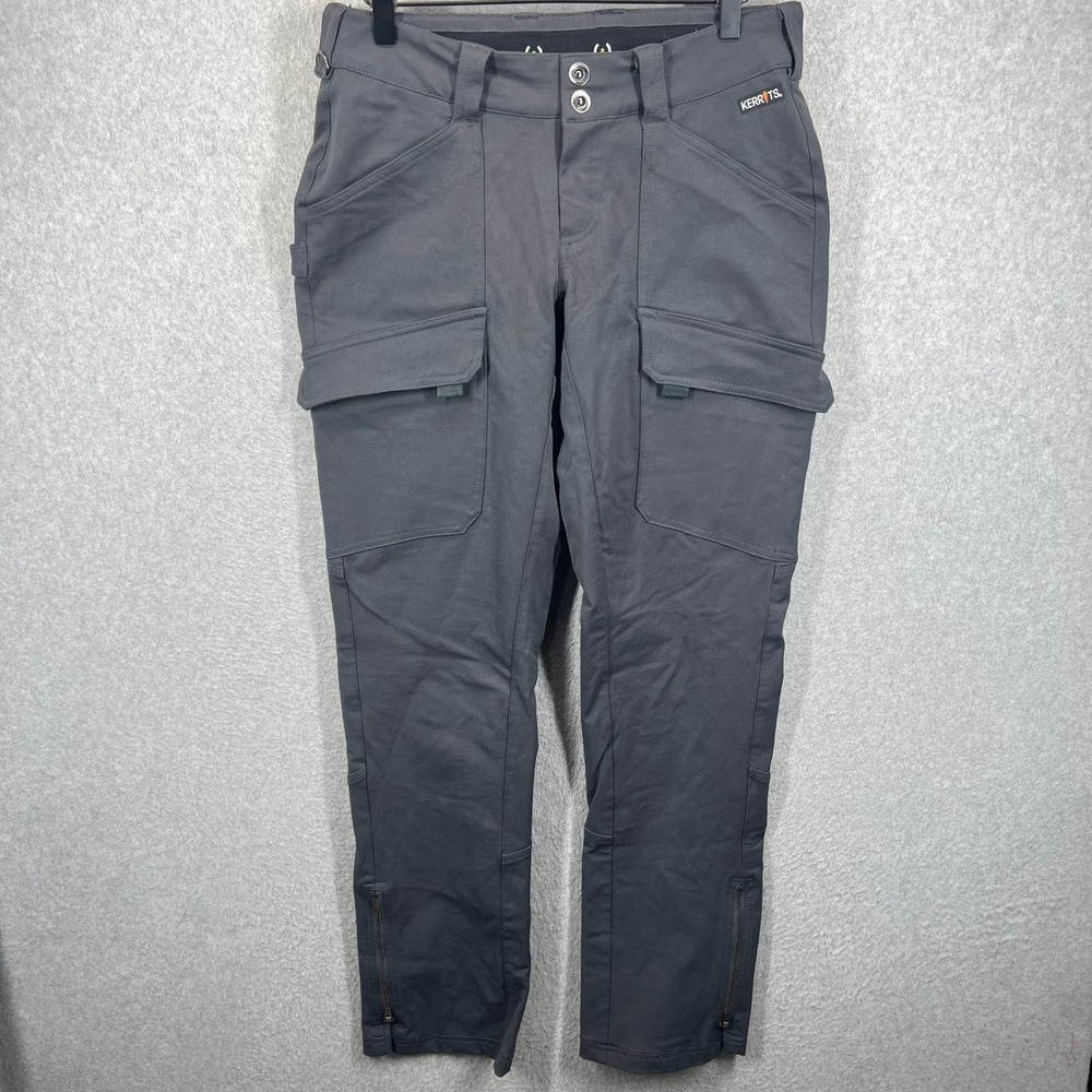 Kerrits Utility Cargo Riding Pants Women S Gray Equestrian Zipper Pockets EUC